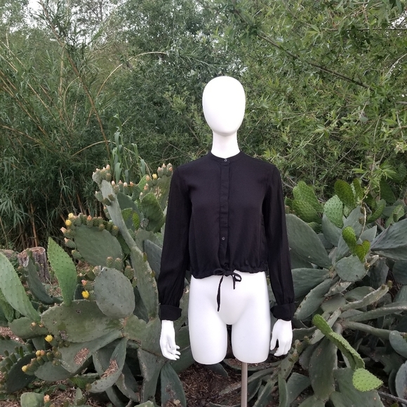 Helmut Lang Tops - Helmut Lang Black Button Long Sleeved Blouse